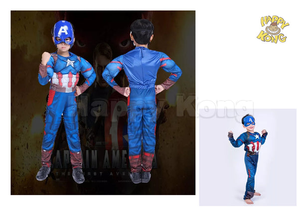 Captain America Child Costume + Mask Set