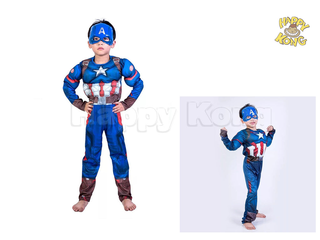 Captain America Children Costume + Mask Set