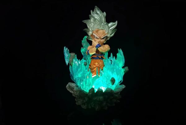 Dragon ball super Goku Ultra Instinct silver hair LED light up figure 10cm