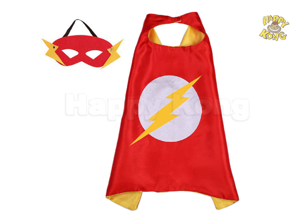 Flash Kids Party Costume Cape and Mask