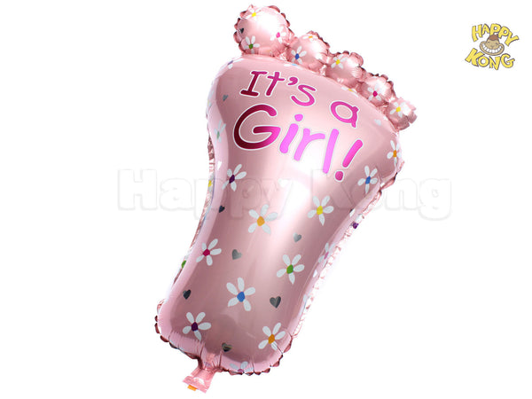 It's A Girl Big Foot Foil Hellium Balloon for Baby Shower