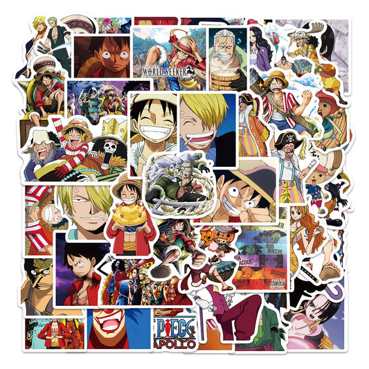 One Piece STICKERS 50PCS - no repeat, sun/water proof