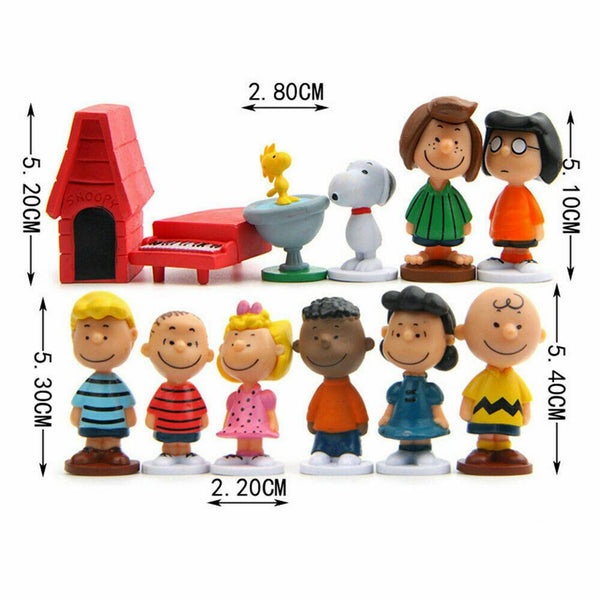 12 Pcs Snoopy Figures Collectable Doll, Trolls Action Figures
