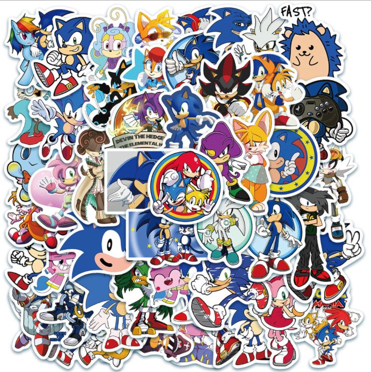 Sonic STICKERS 100PCS - no repeat, sun/water proof