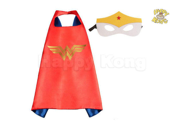 Wonder Woman Party Costume Cape and Mask