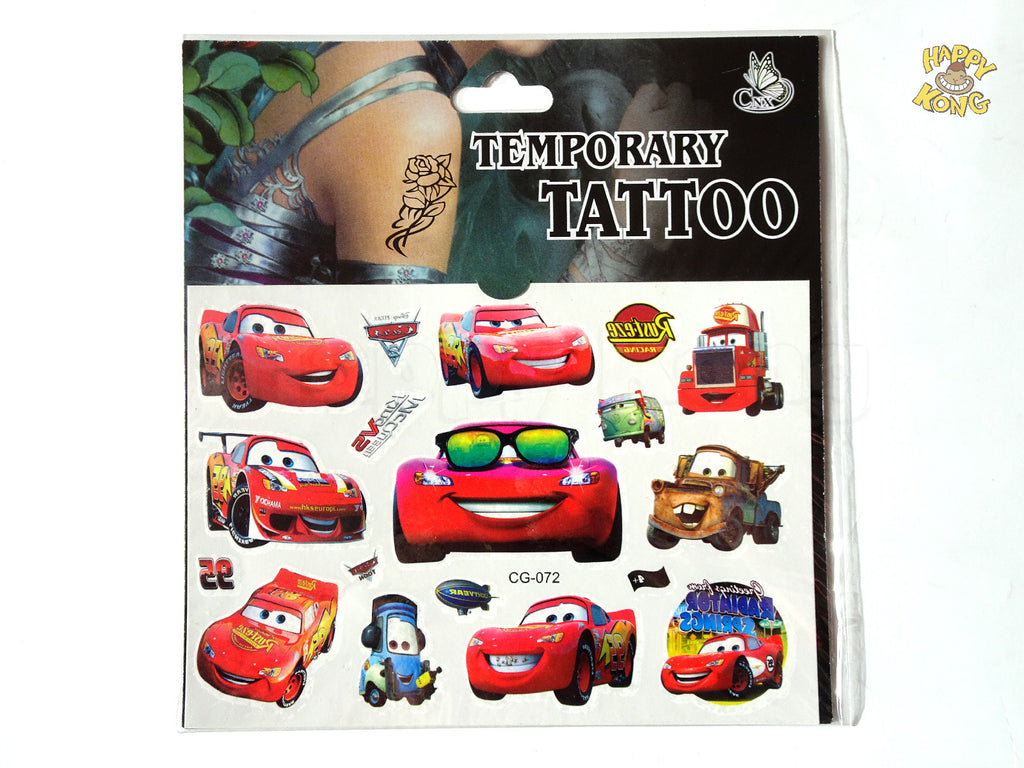 Cars Party Temporary tattoo