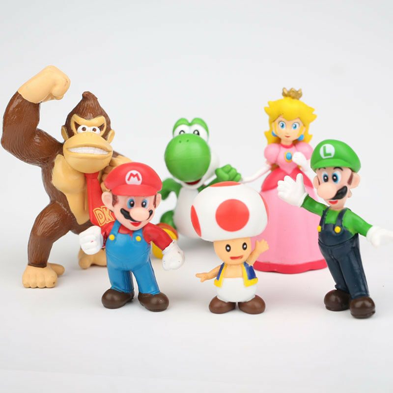 6PCS Super Mario Figures Toy, Cake Topper