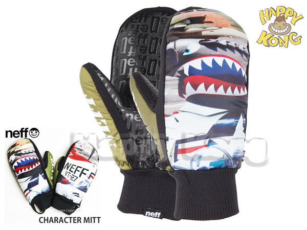 Official Neff Character Mittens Ski Gloves ( Warplane )