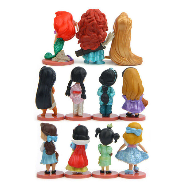11Pcs Disney Princess Cake topper figures toy collectible gift set
