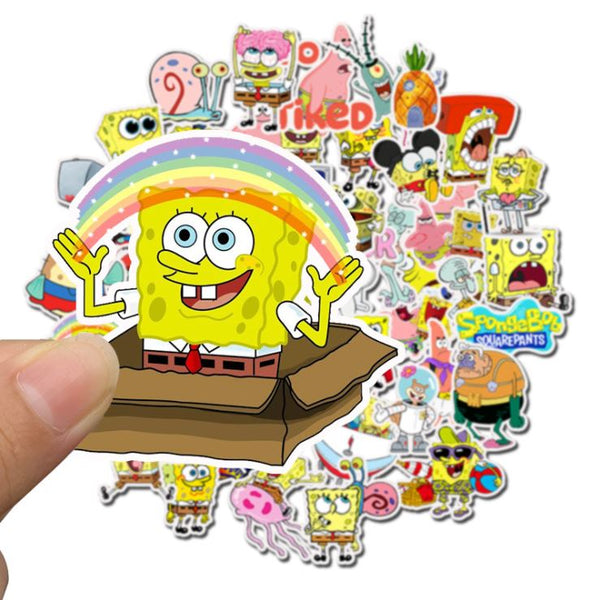 Spongebob 50pcs stickers- no repeat, sun/water proof