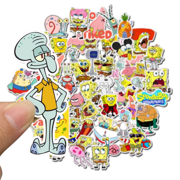 Spongebob 50pcs stickers- no repeat, sun/water proof